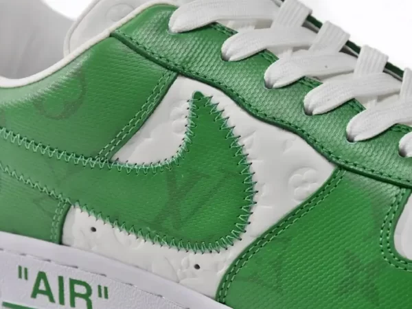 Giày Louis Vuitton x Nike Air Force 1 White Green Like Auth (10)