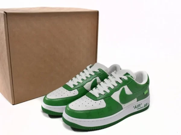 Giày Louis Vuitton x Nike Air Force 1 White Green Like Auth (4)