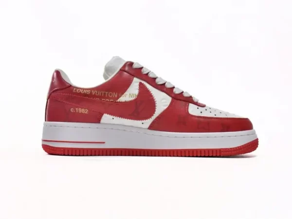 Giày Louis Vuitton x Nike Air Force 1 White Red Like Auth (1)