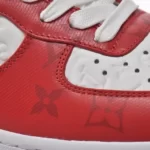 Giày Louis Vuitton x Nike Air Force 1 White Red Like Auth (10)