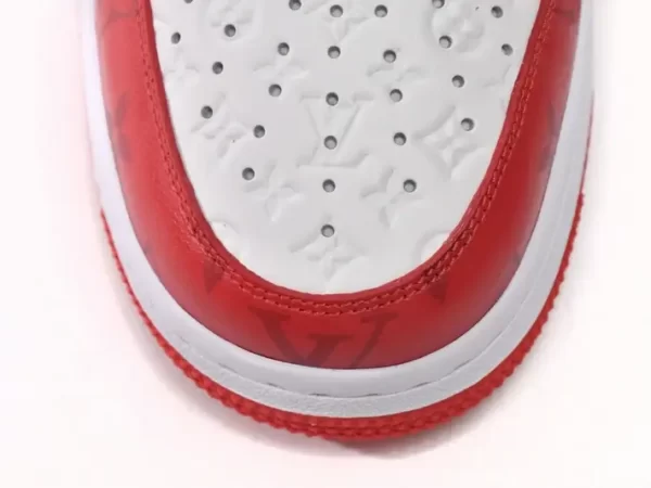 Giày Louis Vuitton x Nike Air Force 1 White Red Like Auth (13)