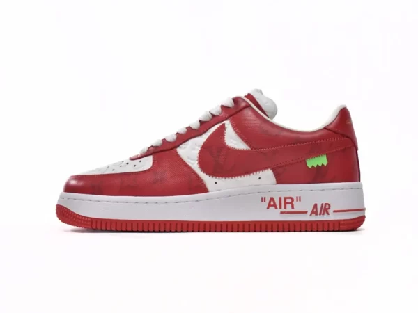 Giày Louis Vuitton x Nike Air Force 1 White Red Like Auth (2)