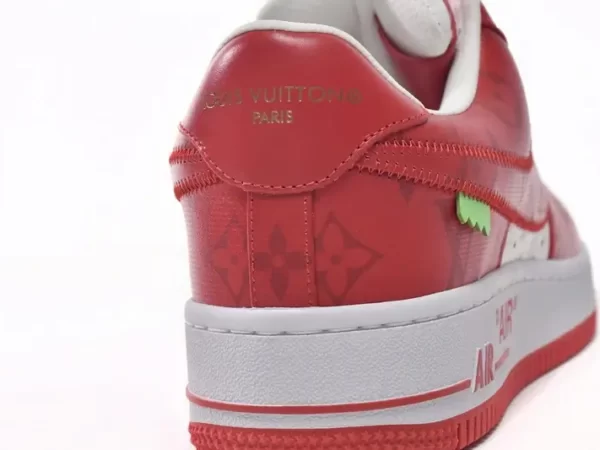 Giày Louis Vuitton x Nike Air Force 1 White Red Like Auth (8)
