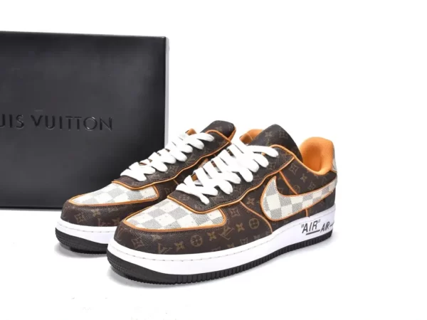 Giày Nike Air Force 1 Low x Louis Vuitton Monogram Brown Like Auth (17)