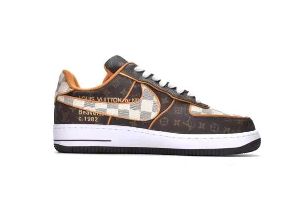 Giày Nike Air Force 1 Low x Louis Vuitton Monogram Brown Like Auth (3)