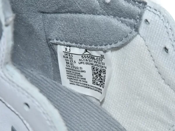 Giày Nike Air Jordan 1 Retro High White Stealth Like Auth 7