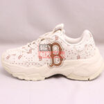 Giày MLB BigBall Chunky Saffiano Diamond Monogram Boston Red Sox Beige
