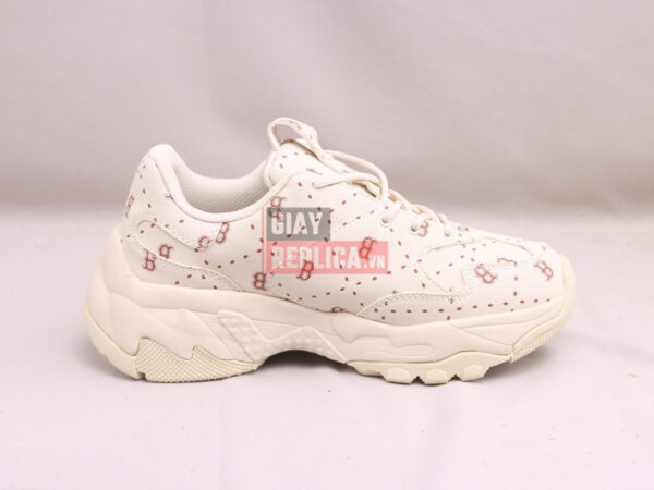 Giày MLB BigBall Chunky Saffiano Diamond Monogram Boston Red Sox Beige