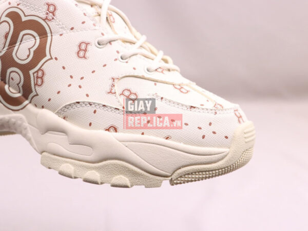 Giày MLB BigBall Chunky Saffiano Diamond Monogram Boston Red Sox Beige
