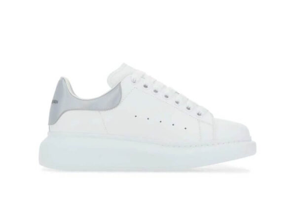 Giày Alexander McQueen Trắng Gót Bạc Like Auth
