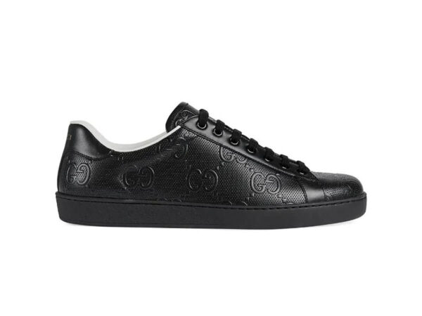 Giày Gucci Ace GG Embossed Sneaker Black Like Auth