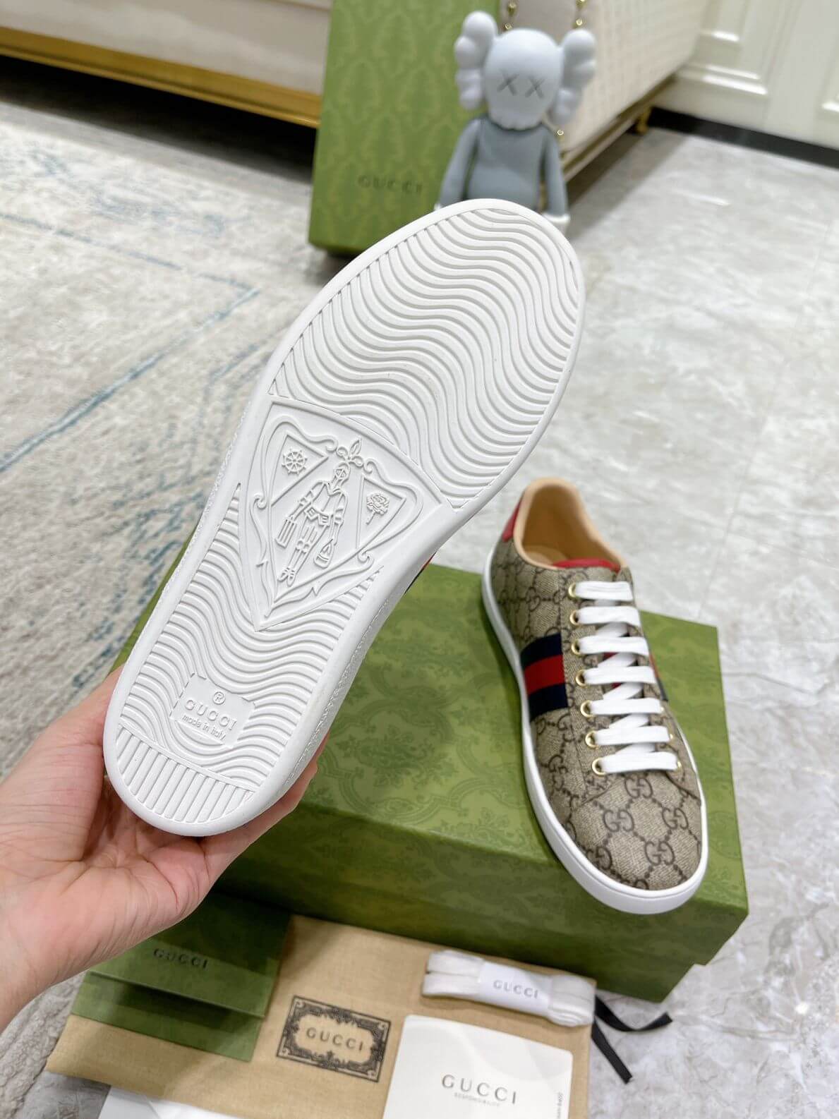 Giày Gucci Ace GG Supreme Canvas Like Auth