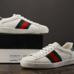 Giày Gucci Ace Leather Snaeaker With Green Crocodile Like Auth