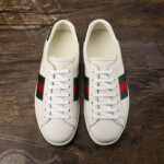 Giày Gucci Ace Leather Sneaker With Green Crocodile Like Auth