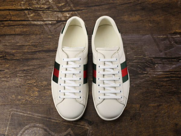 Giày Gucci Ace Leather Sneaker With Green Crocodile Like Auth
