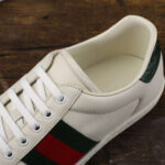 Giày Gucci Ace Leather Sneaker With Green Crocodile Like Auth