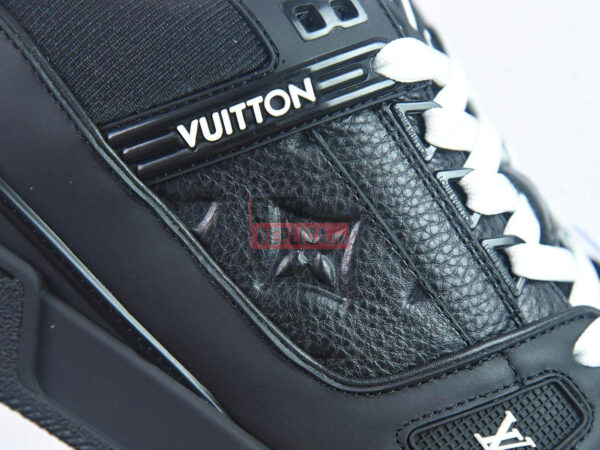 Giày Louis Vuitton LV Trainer Black Leather Monogram Like Auth