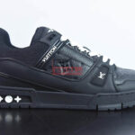 Giày Louis Vuitton LV Trainer Black Leather Monogram Like Auth