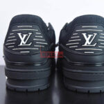 Giày Louis Vuitton LV Trainer Black Leather Monogram Like Auth