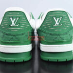 Giày Louis Vuitton LV Trainer Green Monogram Denim Like Auth