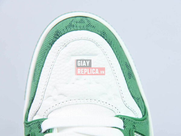 Giày Louis Vuitton LV Trainer Green Monogram Denim Like Auth