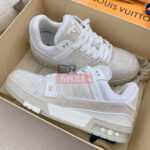 Giày Louis Vuitton LV Trainer Monogram Demin Beige Like Auth