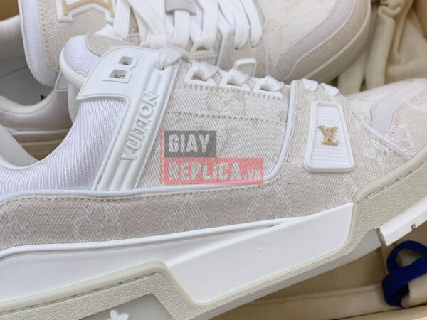 Giày Louis Vuitton LV Trainer Monogram Demin Beige Like Auth