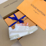 Giày Louis Vuitton LV Trainer Monogram Demin Beige Like Auth