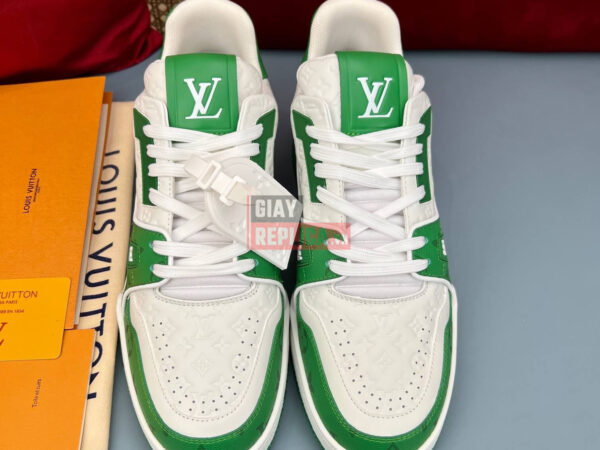 Giày Louis Vuitton Lv Trainer #54 Signature Green White Like Auth