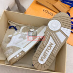 Giày Louis Vuitton Lv Trainer Monogram Beige Quai Velcro Like Auth