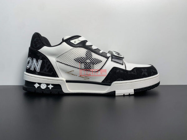 Giày Louis Vuitton Lv Trainer Monogram Black Quai Velcro Like Auth