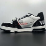 Giày Louis Vuitton Lv Trainer Monogram Black Quai Velcro Like Auth