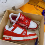 Giày Louis Vuitton Lv Trainer Monogram Red Like Auth