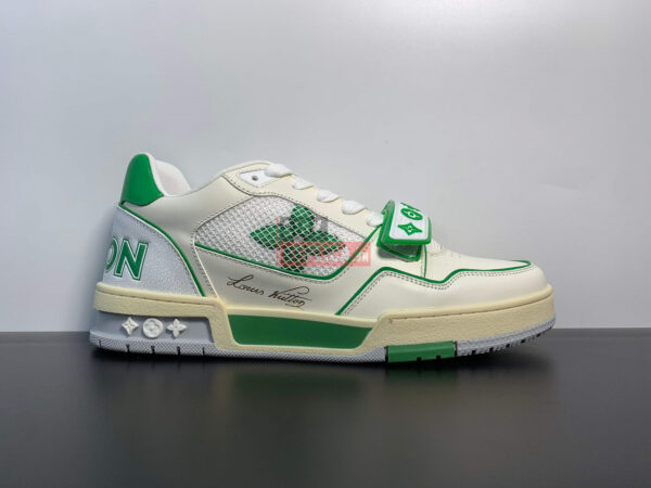 Giày Louis Vuitton Trainer Green Mesh Like Auth