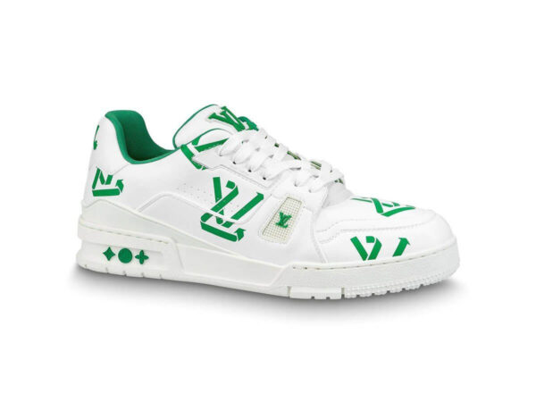 Giày Louis Vuitton Trainer Logo LV Cycling Green Like Auth