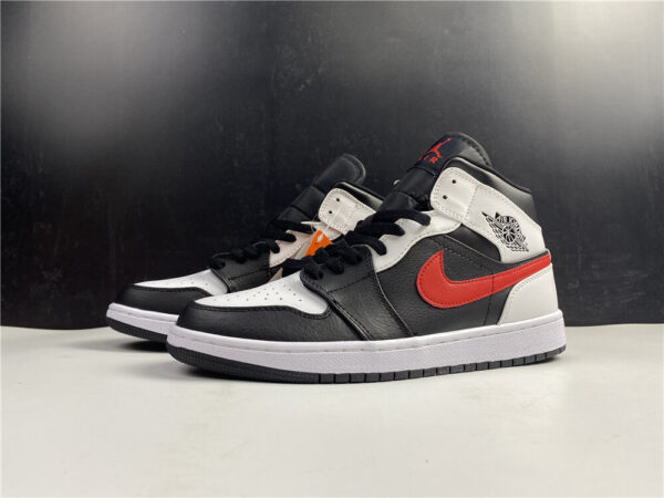 Giày Nike Air Jordan 1 Mid Black Chile Red White Like Auth