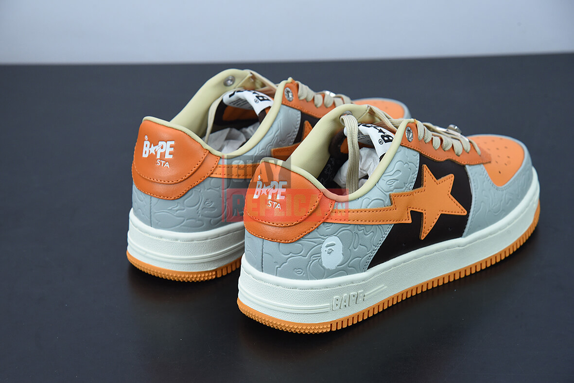 Giày A Bathing Ape Bape Sta Low Grey Orange 1 Giày A Bathing Ape Bape Sta Low Grey Orange