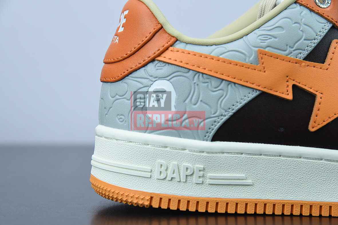 Giày A Bathing Ape Bape Sta Low Grey Orange 3 Giày A Bathing Ape Bape Sta Low Grey Orange