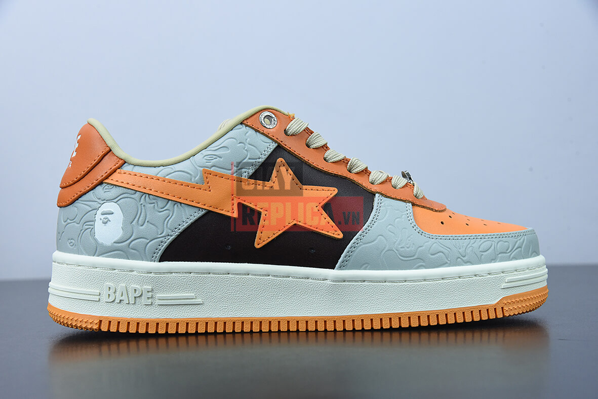 Giày A Bathing Ape Bape Sta Low Grey Orange 5 Giày A Bathing Ape Bape Sta Low Grey Orange