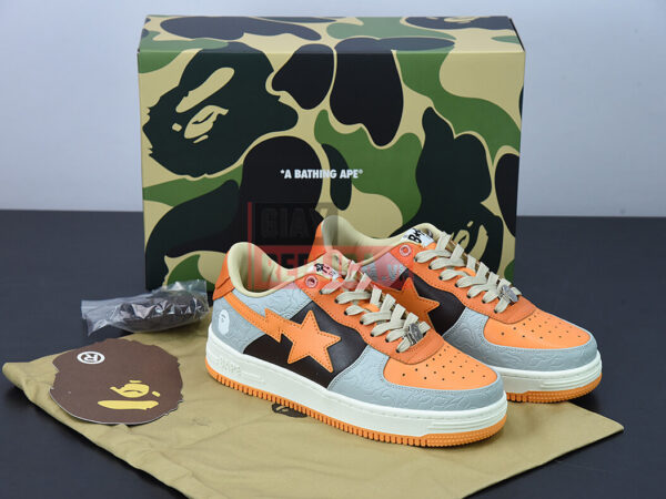 Giày A Bathing Ape Bape Sta Low Grey Orange