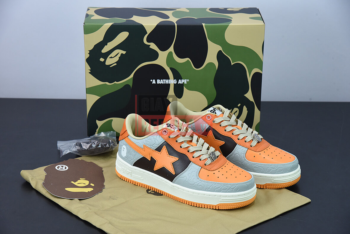 Giày A Bathing Ape Bape Sta Low Grey Orange 6 Giày A Bathing Ape Bape Sta Low Grey Orange