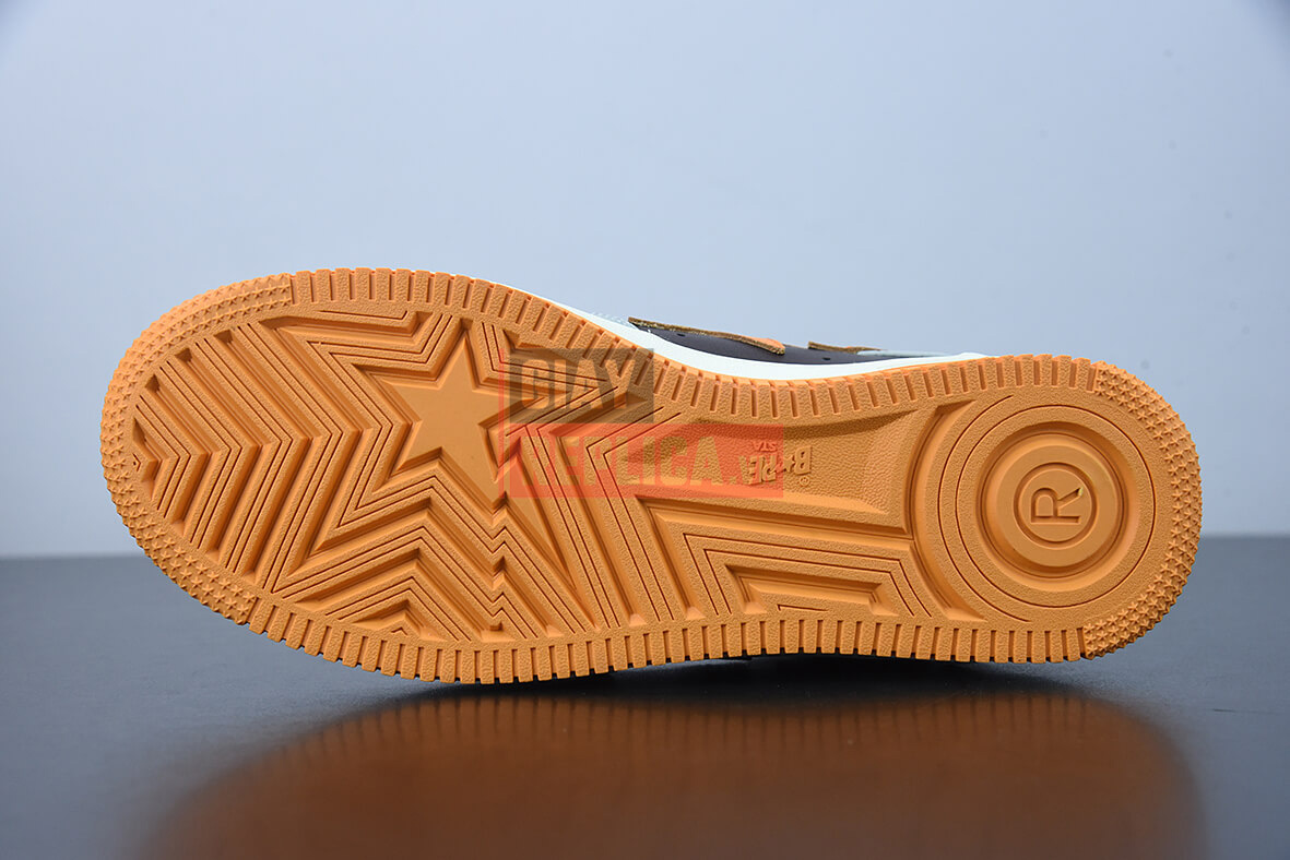 Giày A Bathing Ape Bape Sta Low Grey Orange 7 Giày A Bathing Ape Bape Sta Low Grey Orange