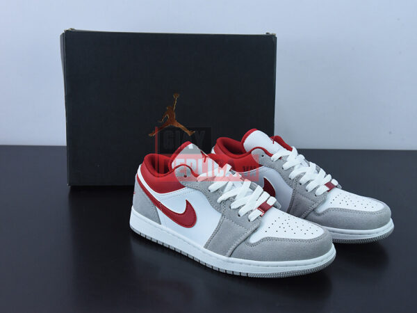Giày Air Jordan 1 Low SE ‘Light Smoke Grey Gym Red’ Like Auth