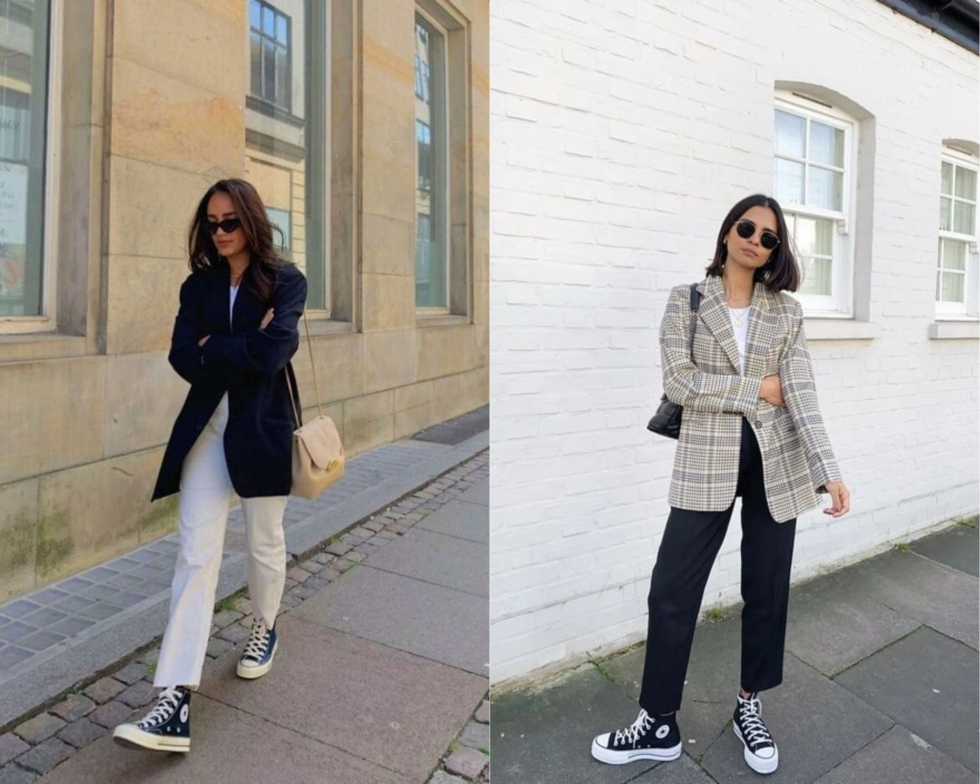 Phối đồ với giày Converse cổ cao nữ cá tính, sành điệu 4 Mix giày converse cổ cao cùng quần tây