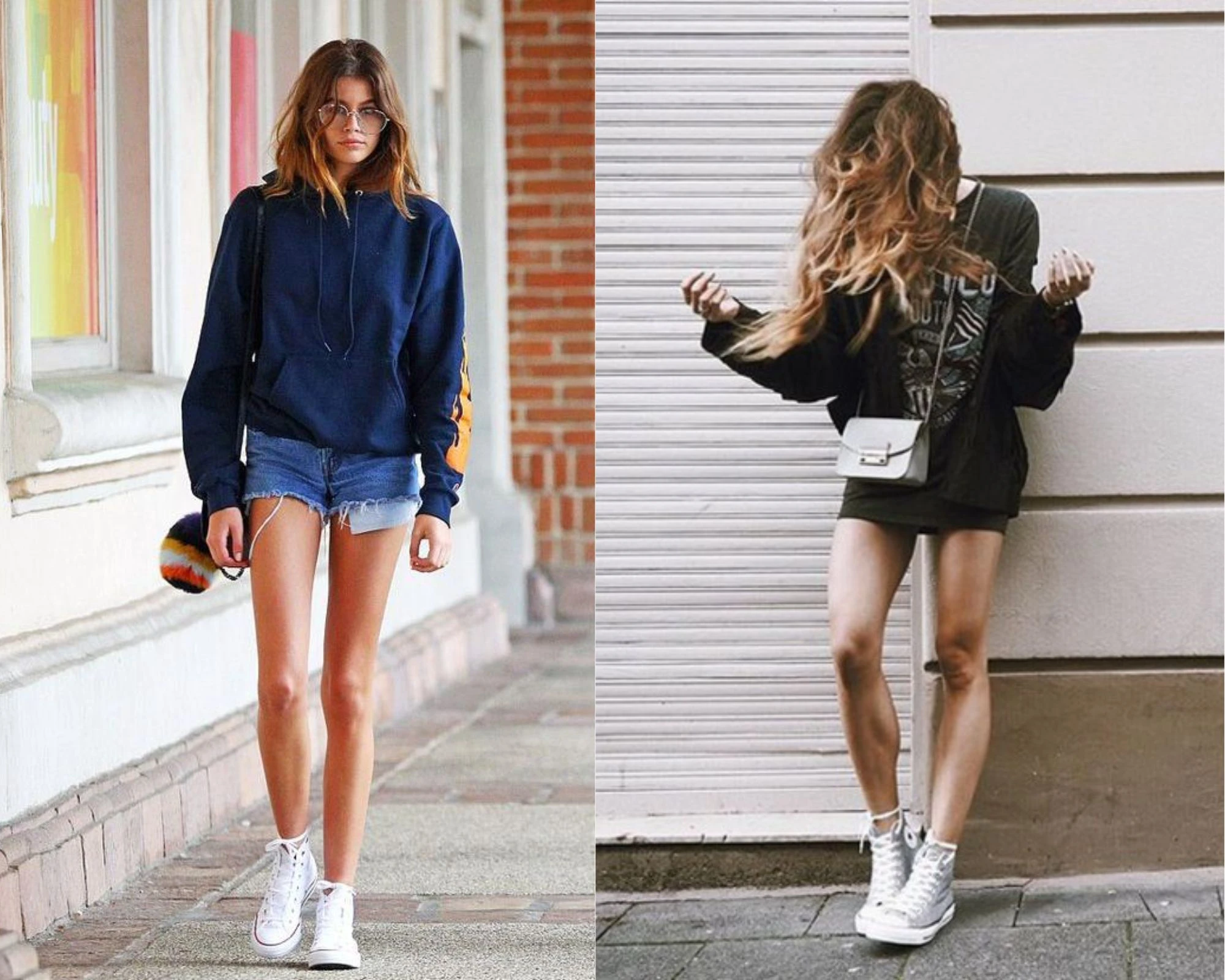 Phối đồ với giày Converse cổ cao nữ cá tính, sành điệu 2 Mix giày converse cổ cao cùng áo hoodie