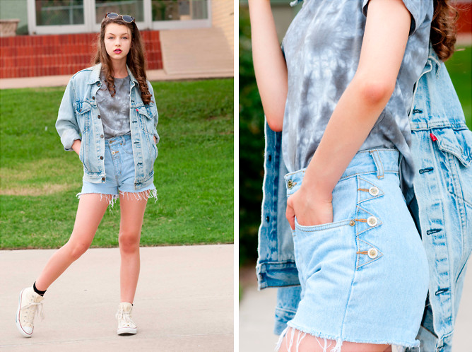 Phối đồ với giày Converse cổ cao nữ cá tính, sành điệu 3 Mix giày converse cổ cao cùng áo thun quần short