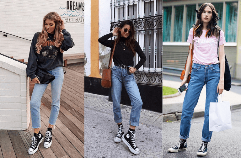 Phối đồ với giày Converse cổ cao nữ cá tính, sành điệu 11 Phối cùng quần jeans