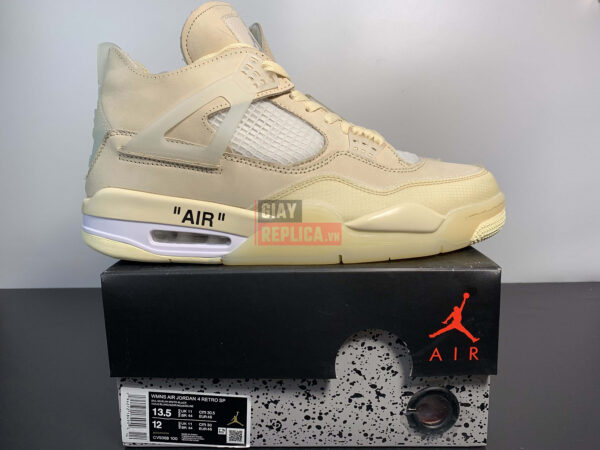 Giày Nike Air Jordan 4 Retro Off-White Sail Like Auth
