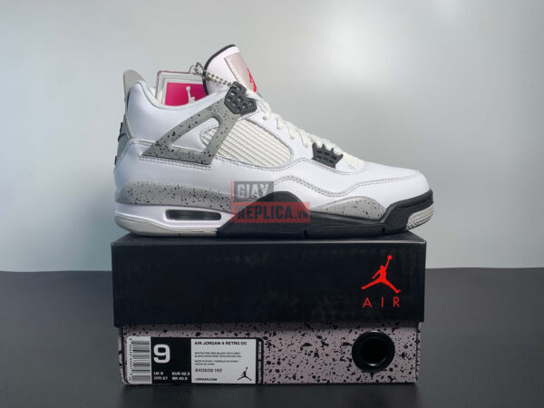 Giày Nike Air Jordan 4 Retro White Cement Like Auth