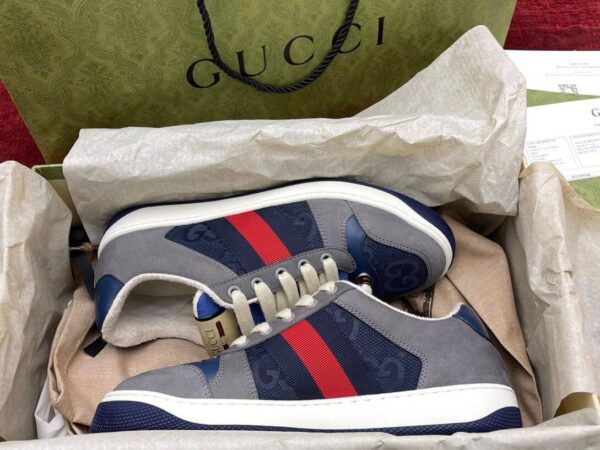 Giày Gucci GG Screener Grey Xám Da Lộn Suede Like Auth